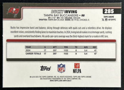 Bucky Irving 2025 Topps Chrome Buccaneers