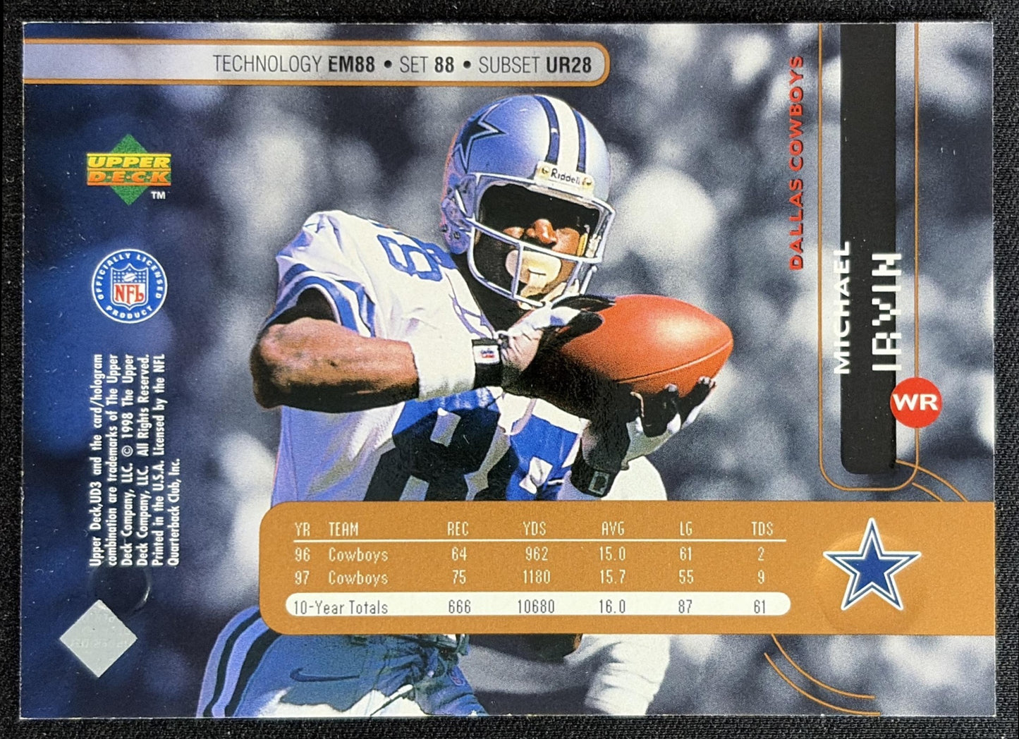 Michael Irvin 1998 Upper Deck UD3 Cowboys
