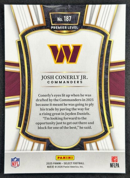 Josh Conerly Jr. Select Premier Level Washington Commanders Sports Trading Cards