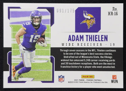 Adam Thielen 2021 Panini Phoenix Hot Routes Pink /175 Vikings