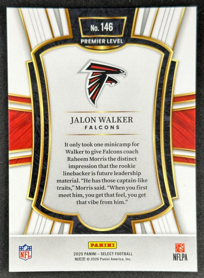 Jalon Walker 2025 Select Premier Level Falcons Sports Trading Cards