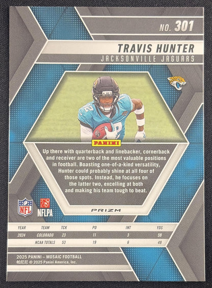 Travis Hunter 2025 Panini Mosaic Rookies Mosaic Prizm Jaguars Jacksonville Jaguars