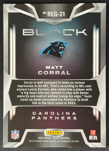 Matt Corral 2022 Black Regulators Panthers - Back