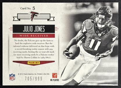 Julio Jones 2012 Panini Elite Craftsmen /999 Falcons back