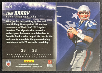 Tom Brady 2018 Panini Score Scoreboard Patriots Sports Trading Cards