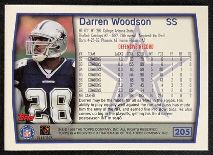 Darren Woodson 1999 Topps Cowboys back