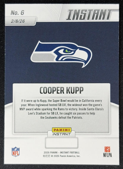 Cooper Kupp 2026 Panini Instant Super Bowl LIX Champions Seattle Seahawks back