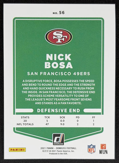 Nick Bosa 2021 Panini Donruss Press Proof Premium 49ers - San Francisco 49ers