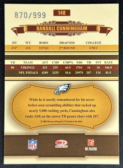 Randall Cunningham 2007 Donruss Classics /999 Eagles