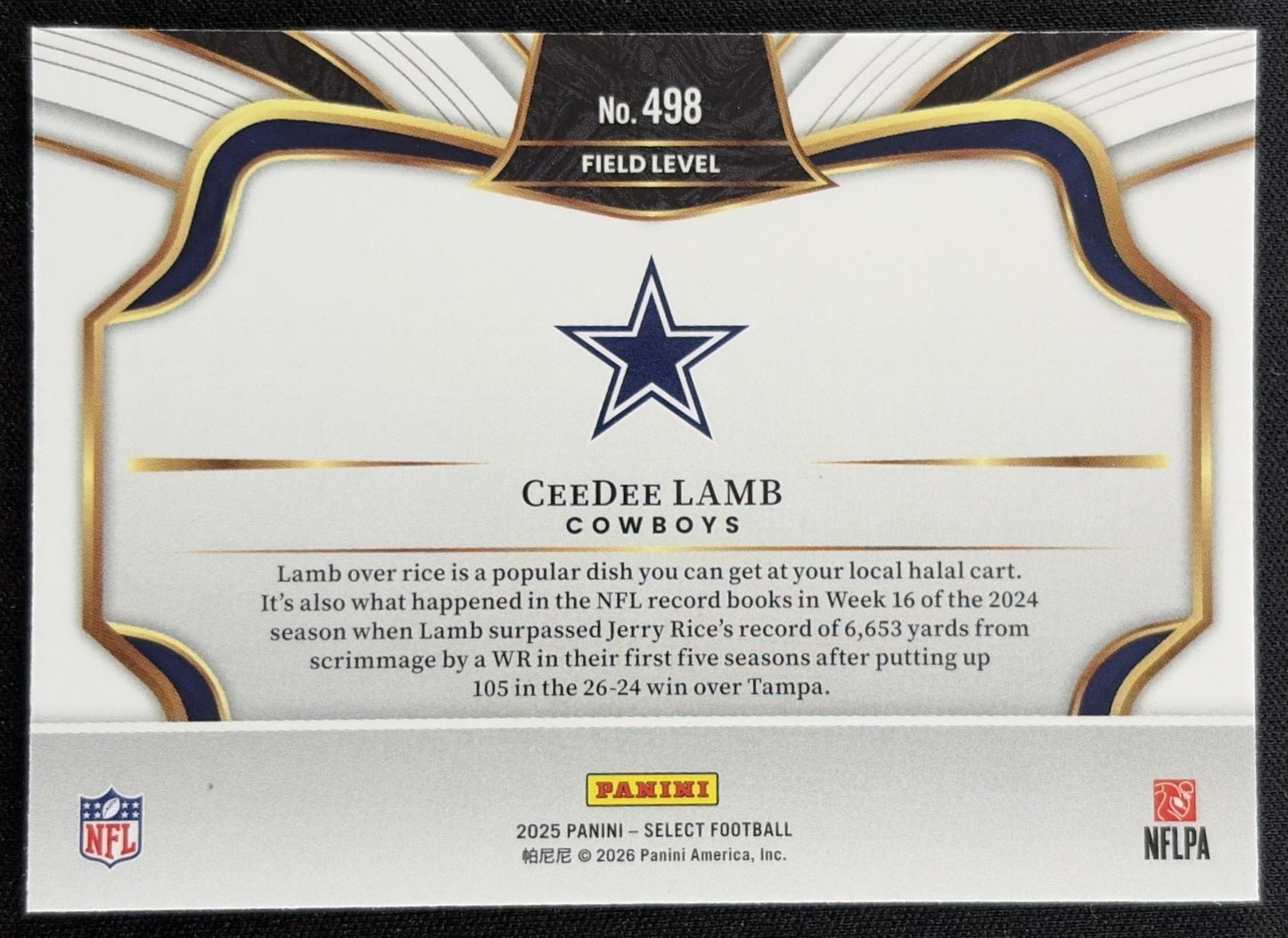 CeeDee Lamb 2025 Panini Select Field Level Cowboys