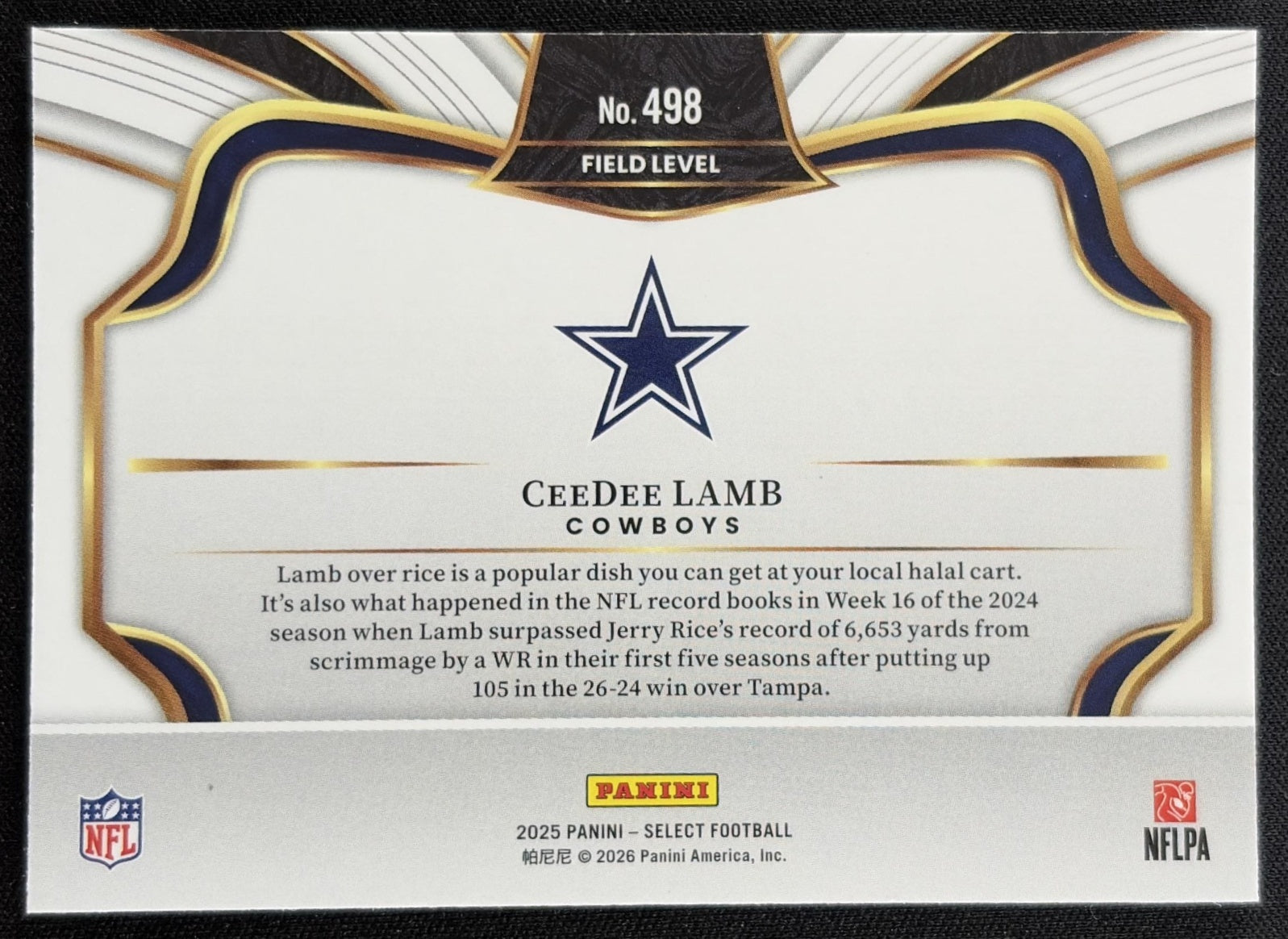 CeeDee Lamb 2025 Panini Select Field Level Cowboys