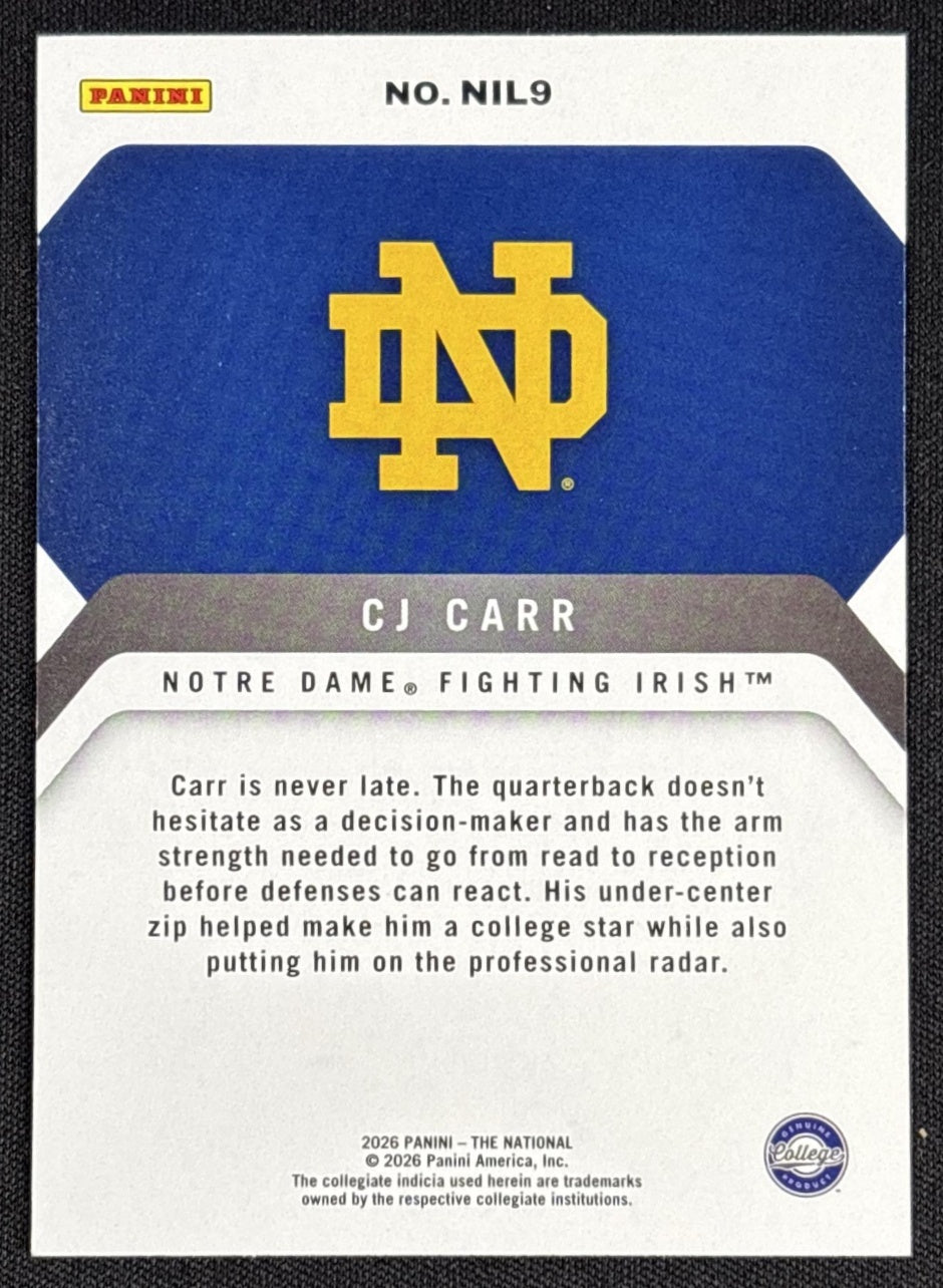 CJ Carr 2026 Panini NSCC Silver Pack /399 Sports Trading Cards
