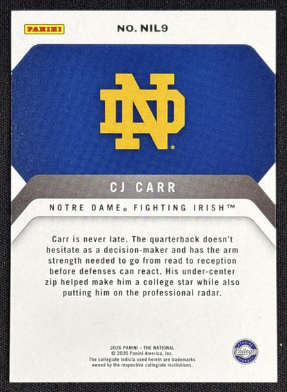 CJ Carr 2026 Panini NSCC Silver Pack /399 Sports Trading Cards