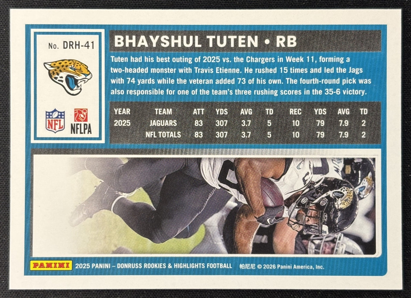 Bhayshul Tuten 2025 Panini Donruss Rookies & Highlights Jaguars Sports Trading Cards