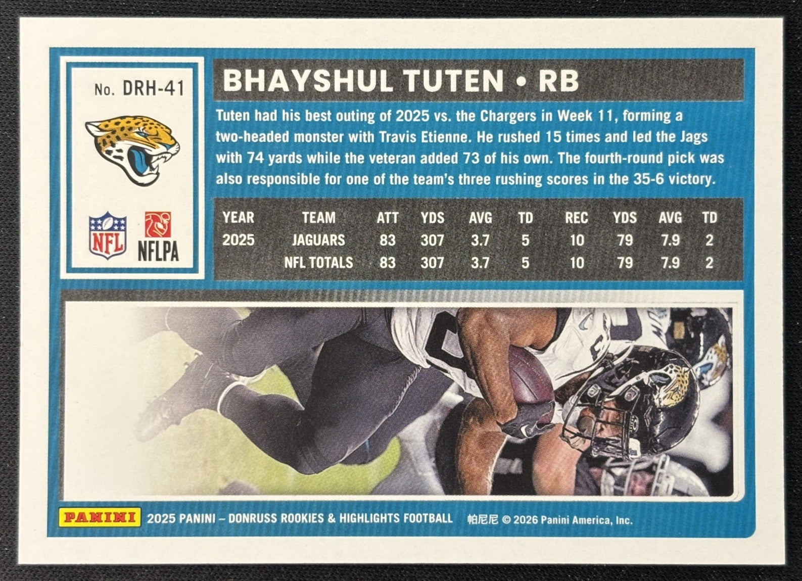 Bhayshul Tuten 2025 Panini Donruss Rookies & Highlights Jaguars Sports Trading Cards