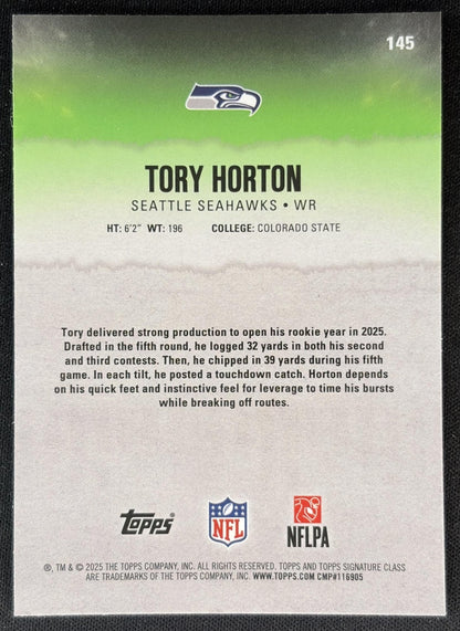 Tory Horton 2025 Topps Signature Class Chrome Rookie Seahawks