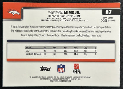 Marvin Mims Jr. 2025 Topps Chrome Broncos
