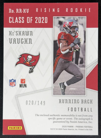 Ke Shawn Vaughn 2020 Phoenix Rising Rookie Material Signature Football /149 Buccaneers Sports Trading Cards