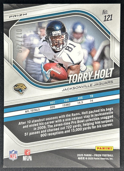 Torry Holt 2025 Panini Prizm Orange /249 Jaguars back