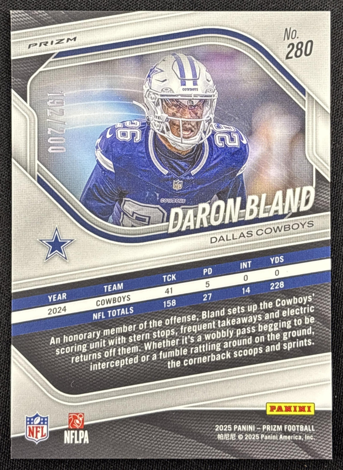 DaRon Bland 2025 Panini Prizm Hyper /200 Cowboys