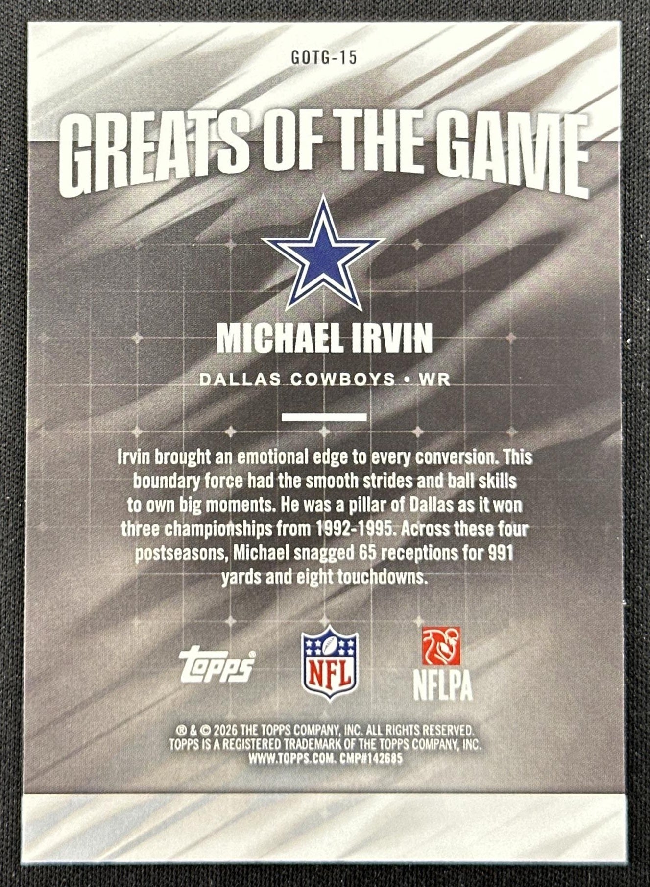 Michael Irvin 2026 Topps Flagship Greats Of The Game Cowboys