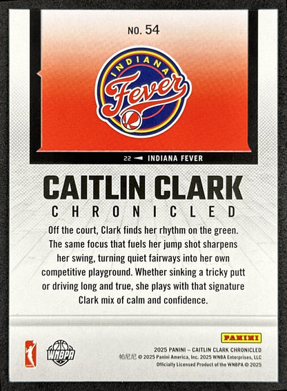 Caitlin Clark 2025 Panini Chronicled Life Style Red Holo Fever 54 Indiana Fever