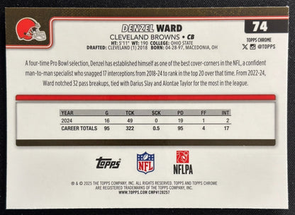 Denzel Ward 2025 Topps Chrome Browns Sports Trading Cards