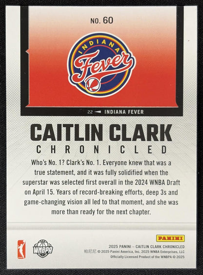 Caitlin Clark 2025 Panini Chronicled Life Style Red Holo Fever 60