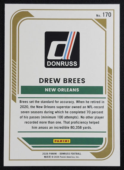 Drew Brees 2026 Panini Donruss Lighting Saints