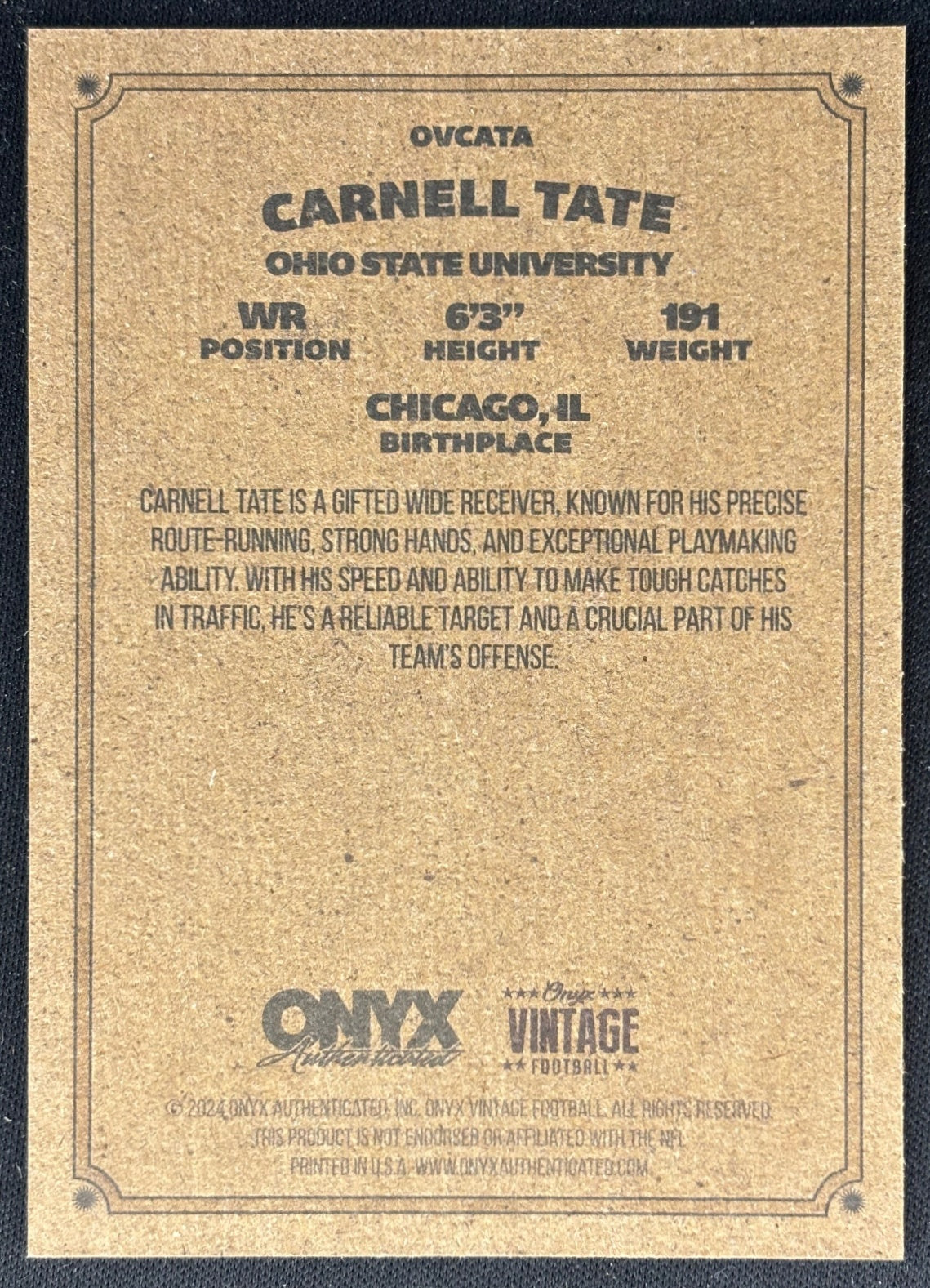 Carnell Tate 2024 Onyx Vintage Collection Buckeyes Sports Trading Cards