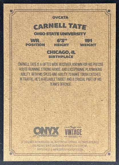 Carnell Tate 2024 Onyx Vintage Collection Buckeyes Sports Trading Cards