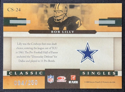 Bob Lilly 2008 Donruss Classics Classic Singles Silver Holofoil /250 Cowboys back