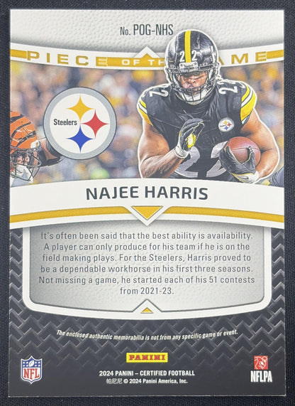 Najee Harris 2024 Panini Certified Piece of the Game /249 Steelers