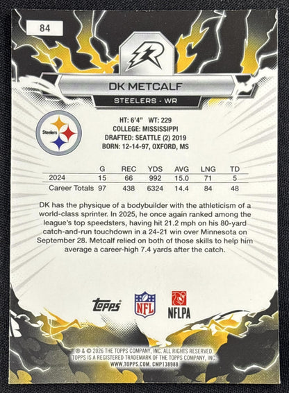 DK Metcalf 2025 Topps Resurgence Purple Surge Refractor /75 Steelers