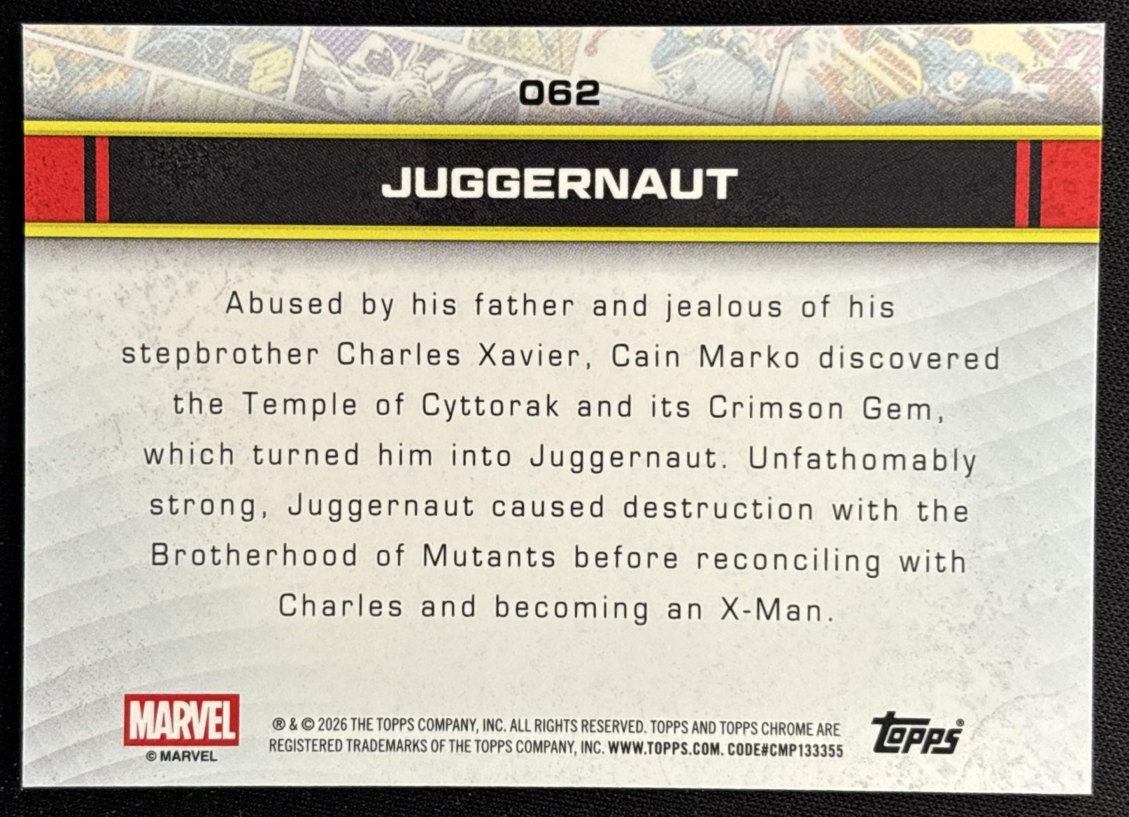 Juggernaut 2026 Topps Chrome Marvel Comics