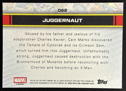 Juggernaut 2026 Topps Chrome Marvel Comics