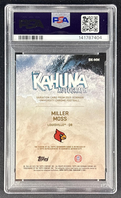 Miller Moss 2025 Bowman Chrome University The Big Kahuna Auto PSA 10 Cardinals Sports Trading Cards