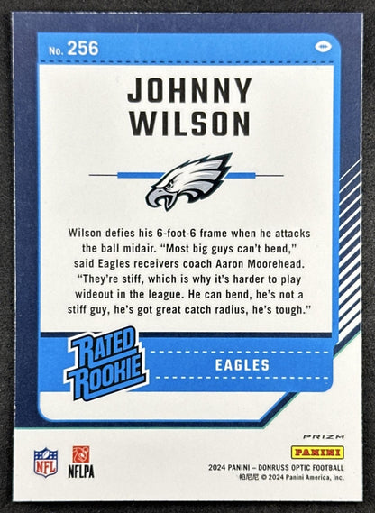 Johnny Wilson 2024 Panini Donruss Optic Purple Shock Eagles Back