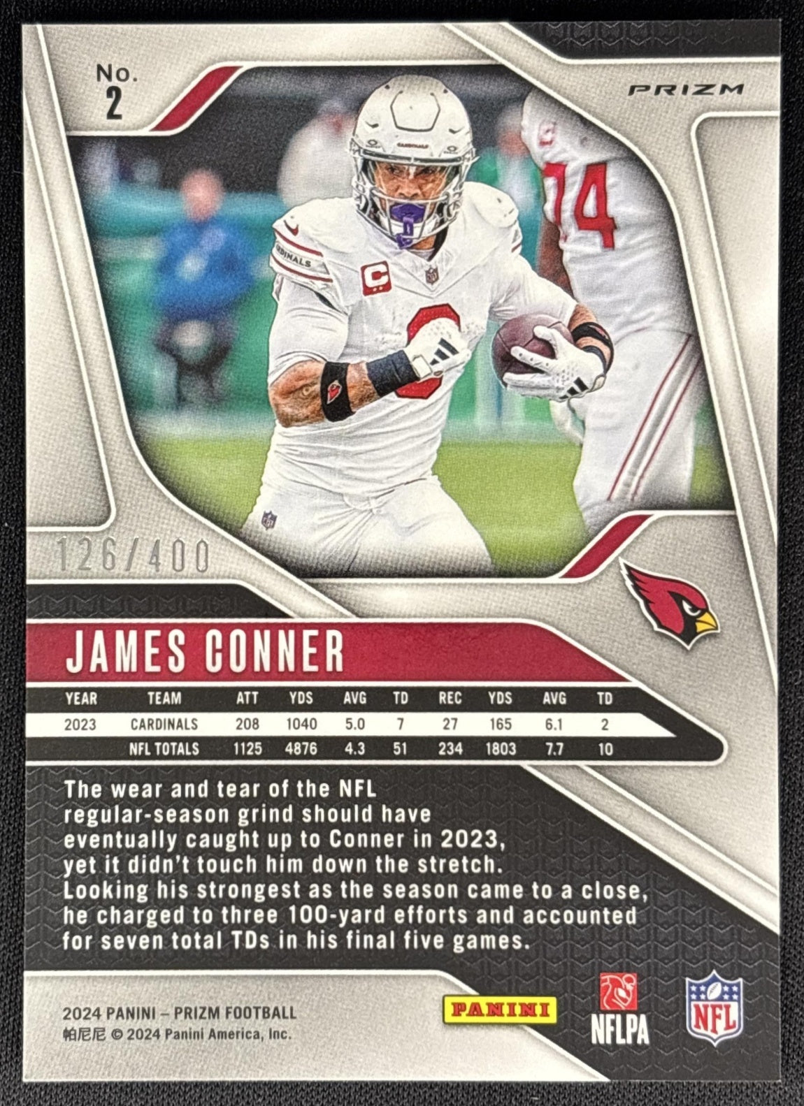 James Conner 2024 Panini Prizm Pandora /400 Cardinals Sports Trading Cards