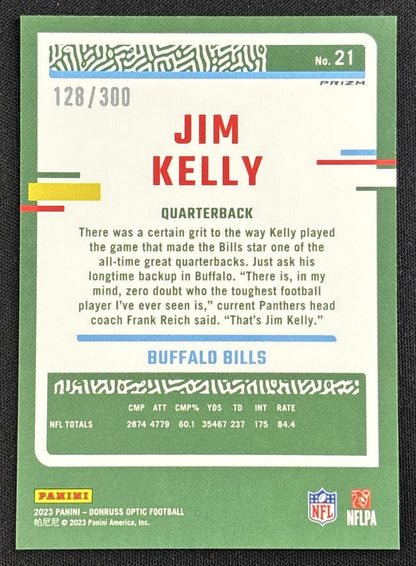Jim Kelly 2023 Panini Donruss Optic Wave Prizm /300 Bills