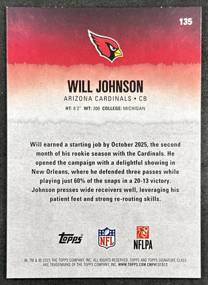Will Johnson 2025 Topps Signature Class Rookie Cardinals