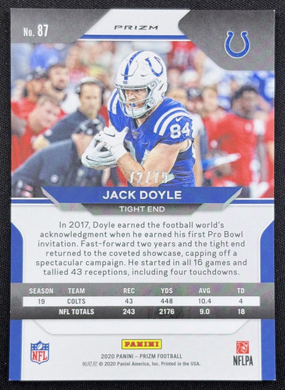 Jack Doyle 2020 Panini Prizm No Huddle Blue /79 Colts