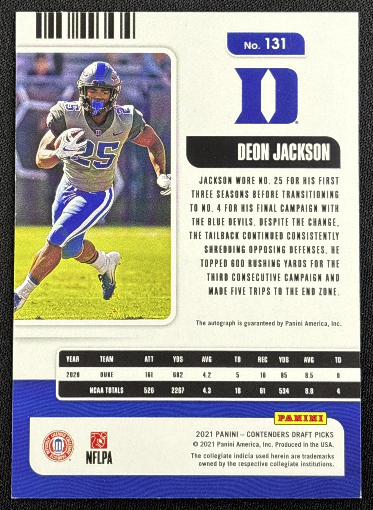 Deon Jackson 2021 Panini Contenders Draft Picks Red
