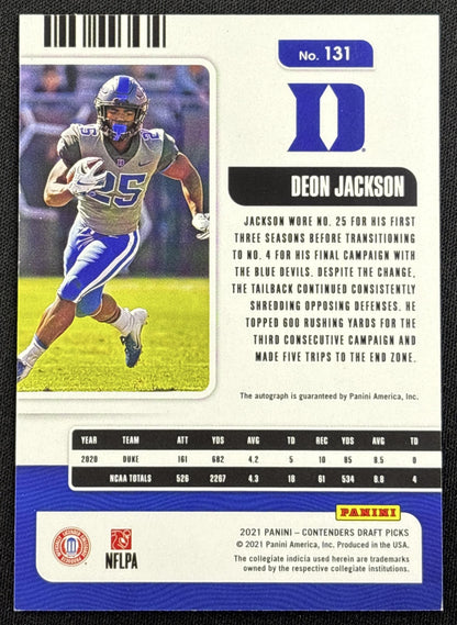 Deon Jackson 2021 Panini Contenders Draft Picks Red