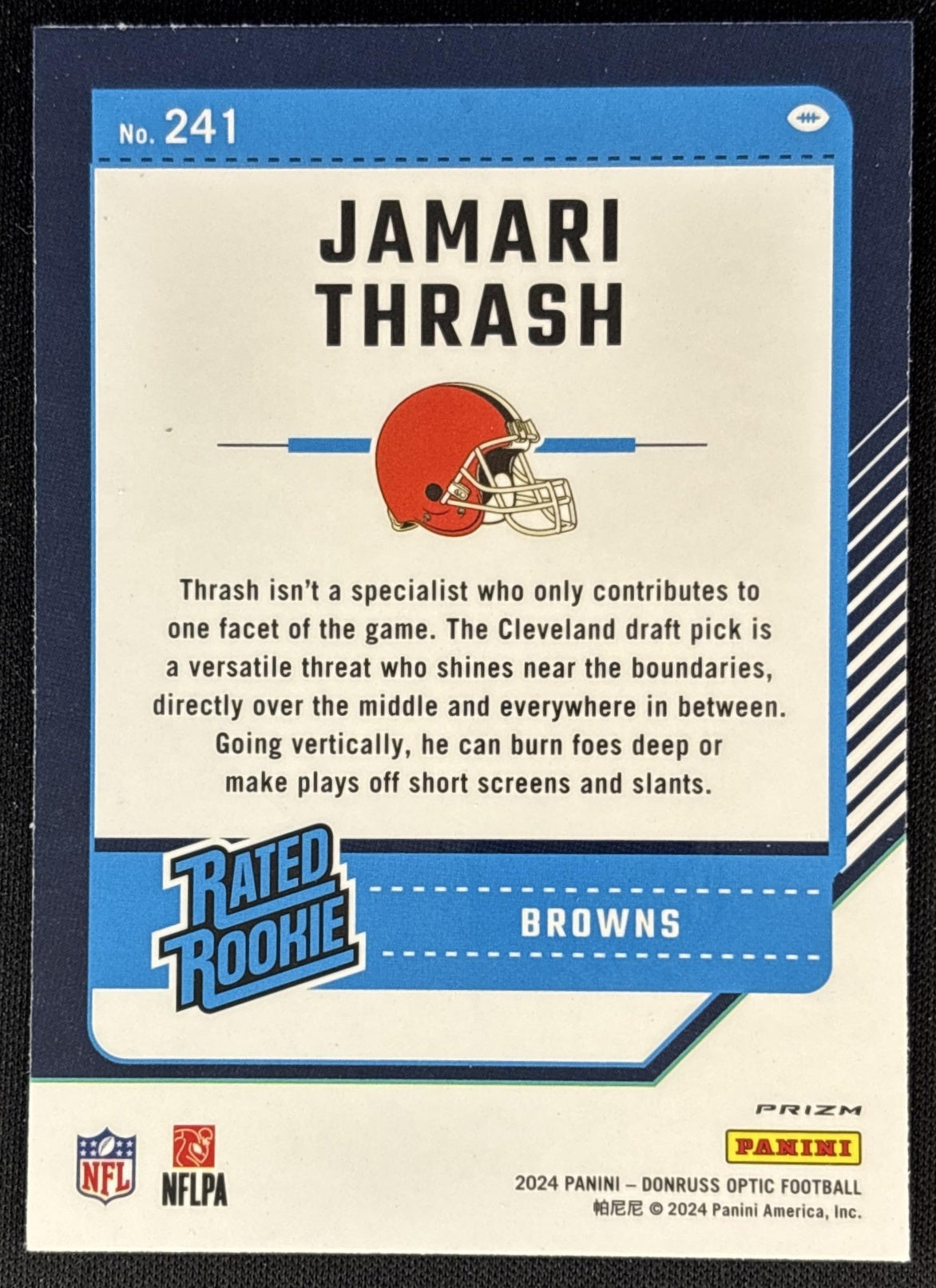 Jamari Thrash 2024 Panini Donruss Optic Blue Hyper Browns