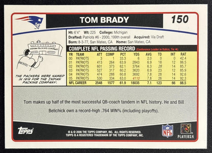 Tom Brady 2006 Topps Patriots Sports Trading Cards