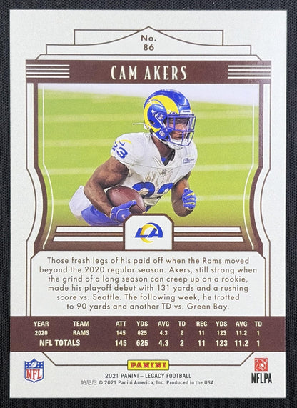 Cam Akers 2021 Panini Legacy Red /299 Rams