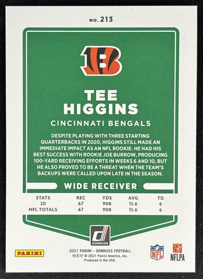 Tee Higgins 2021 Panini Donruss Press Proof Premium Bengals