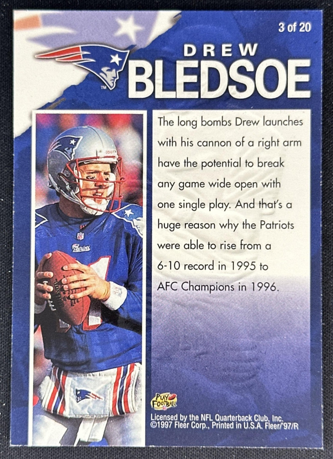 Drew Bledsoe 1997 Fleer Game Breakers Patriots back
