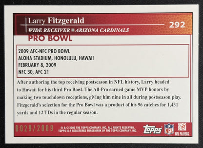 Larry Fitzgerald 2009 Topps Gold /2009 Cardinals
